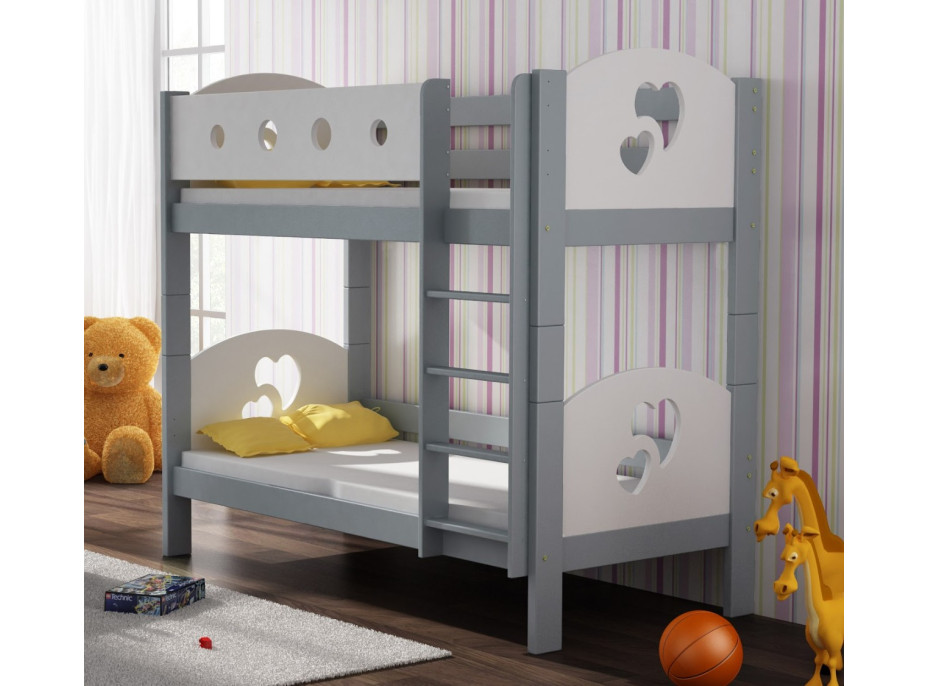 Detská poschodová posteľ z masívu MOLI (2) - 180x80 cm