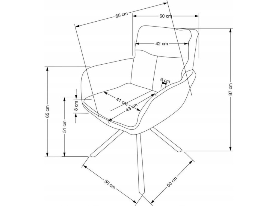 Jedálenské otočné kresielko HAYES - horčicovo žlté