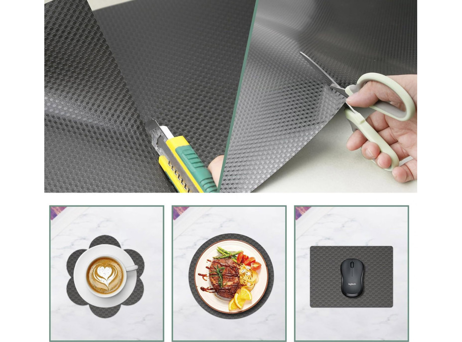 Protišmyková podložka do zásuvky BARGO 48 x 300 cm - šedá