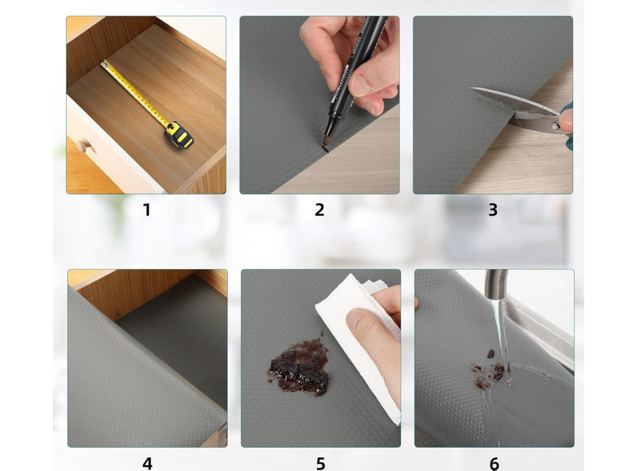 Protišmyková podložka do zásuvky BARGO 48 x 300 cm - šedá