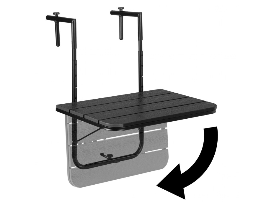 Závesný stolík na balkón ARETTO - čierny