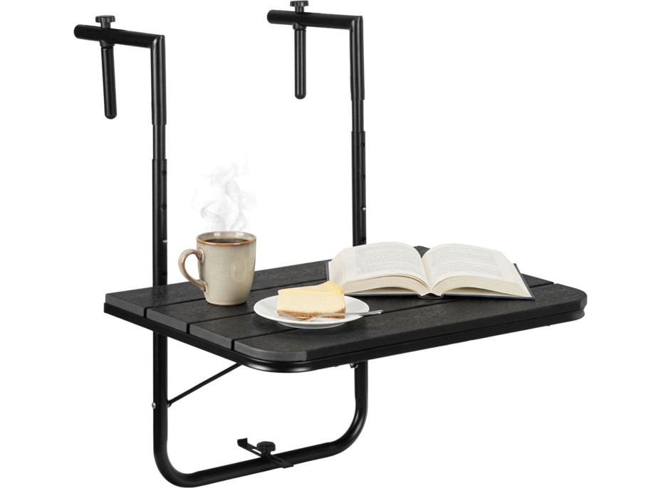 Závesný stolík na balkón ARETTO - čierny