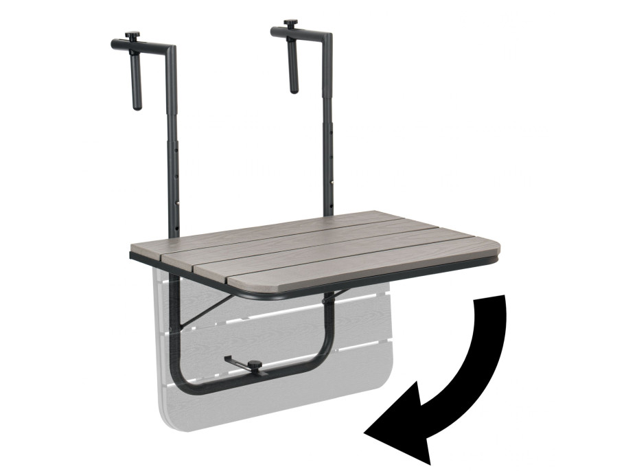 Závesný stolík na balkón ARETTO - šedý