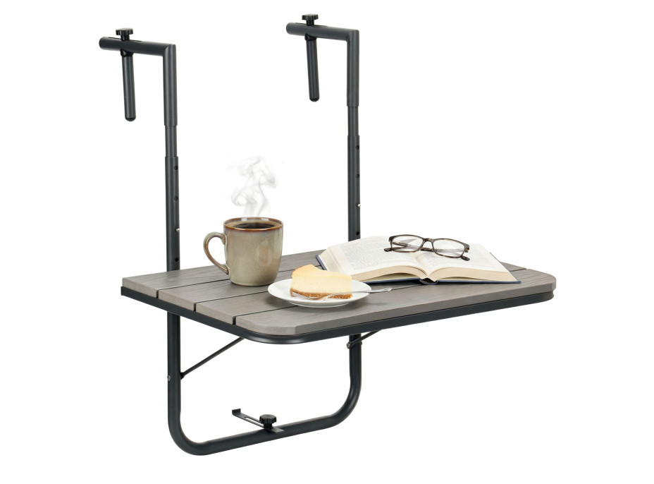 Závesný stolík na balkón ARETTO - šedý