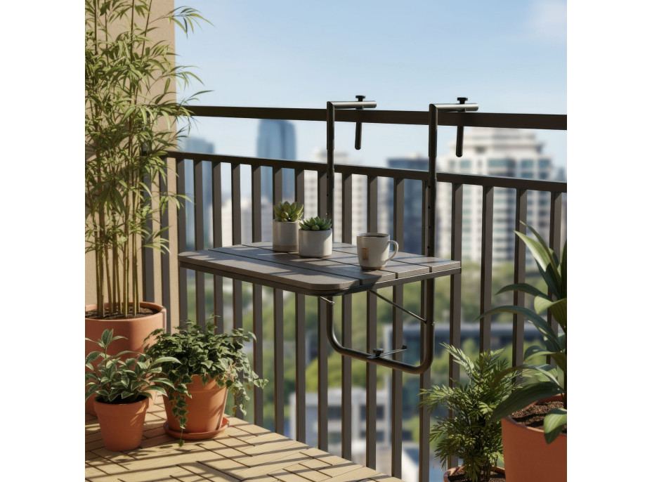 Závesný stolík na balkón ARETTO - šedý