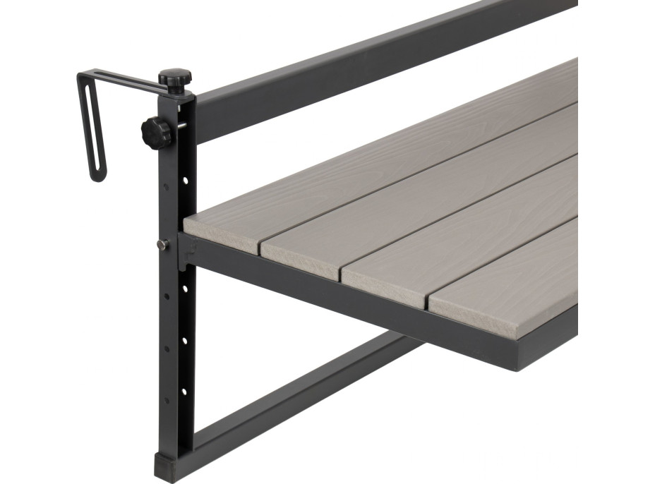 Závesný stolík na balkón AGATTI BIS STONEWOOD - šedý