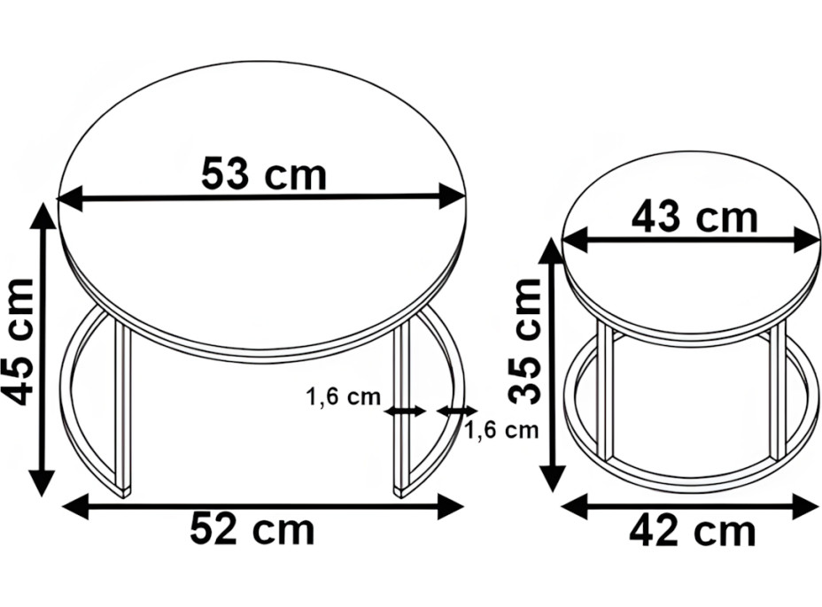 Konferenčný stolík GALEN SMALL - grafitový mramor/čierny
