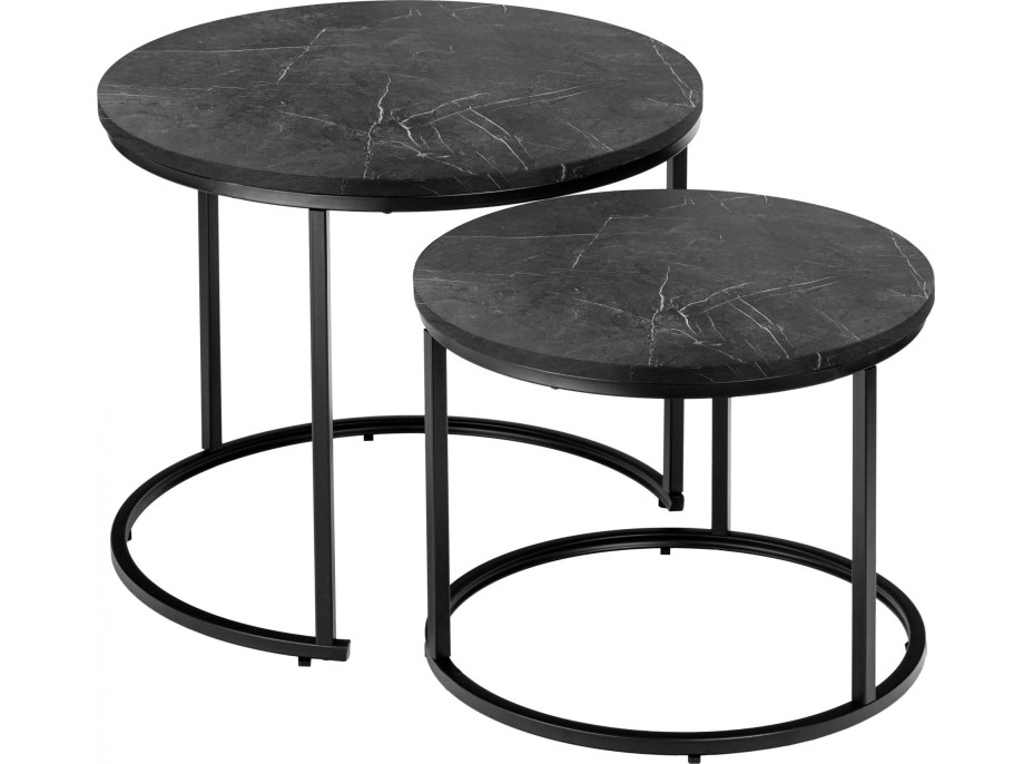 Konferenčný stolík GALEN SMALL - grafitový mramor/čierny