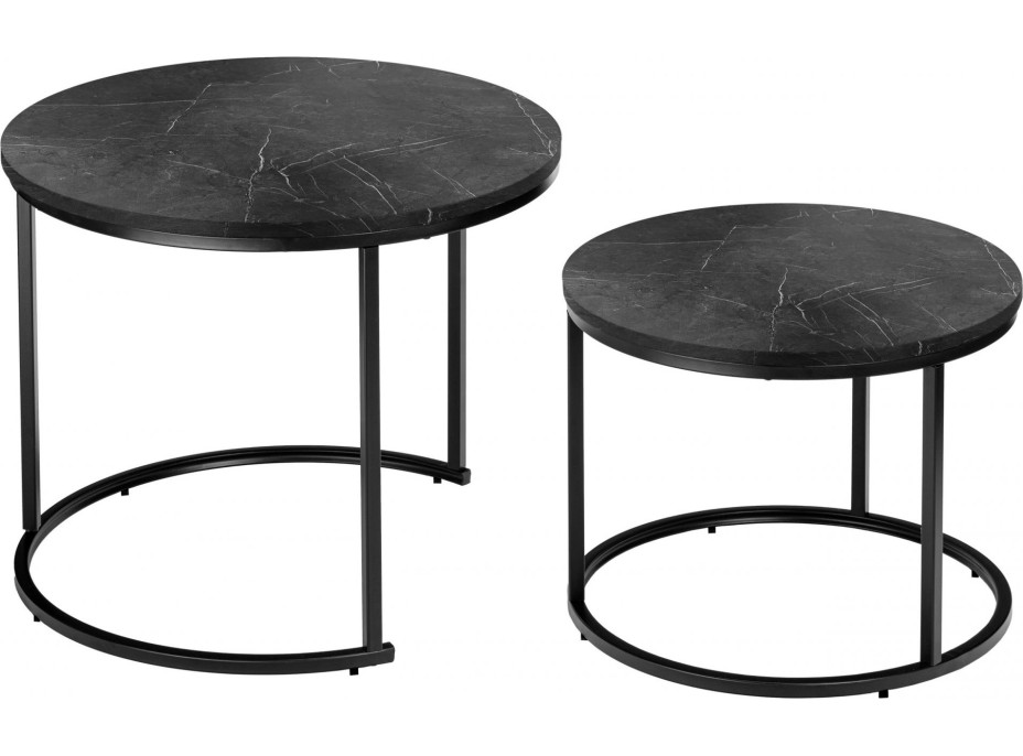 Konferenčný stolík GALEN SMALL - grafitový mramor/čierny