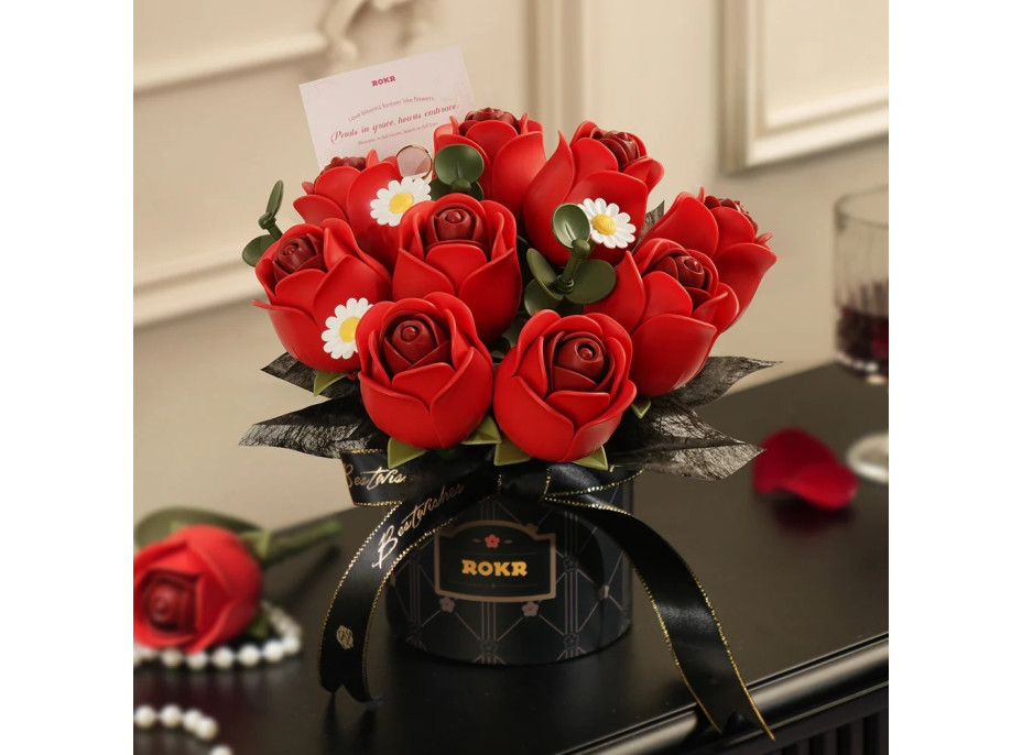 RoboTime 3D skladačka Kytica červených ruží