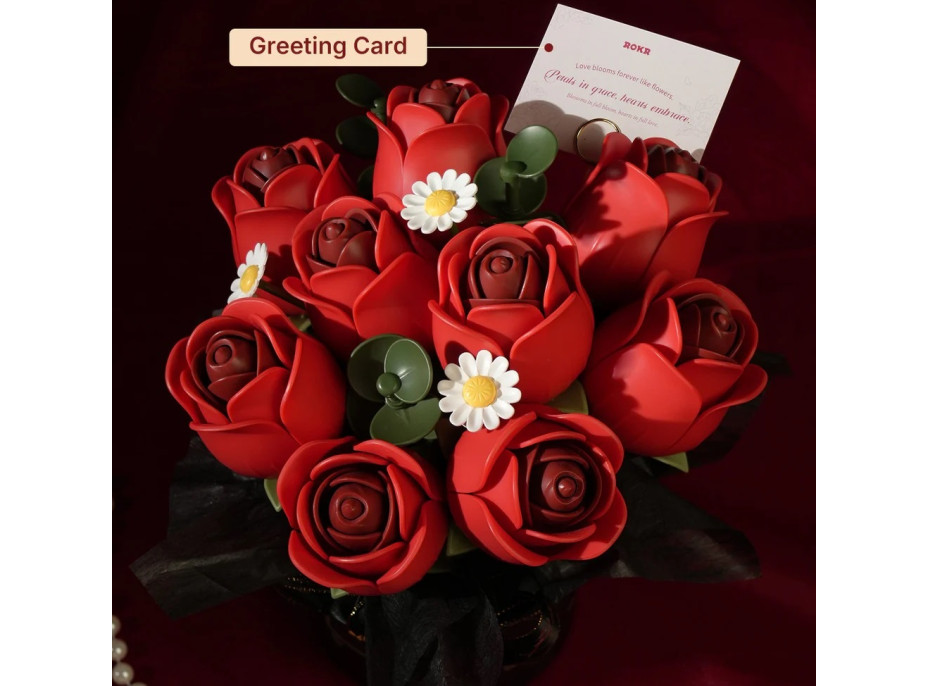 RoboTime 3D skladačka Kytica červených ruží