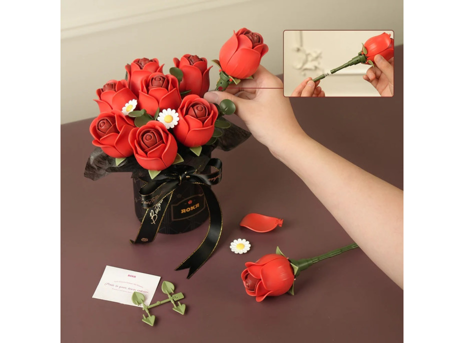 RoboTime 3D skladačka Kytica červených ruží