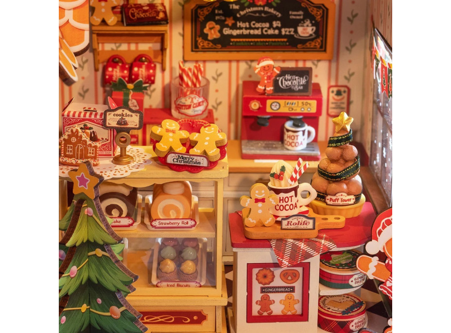 RoboTime 3D drevená skladačka Miniatúra domčeka Perníková chalúpka