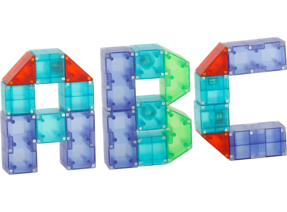 Svietiaca LED magnetická 3D stavebnica - 134 prvkov