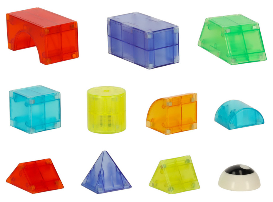 Svietiaca LED magnetická 3D stavebnica - 32 prvkov
