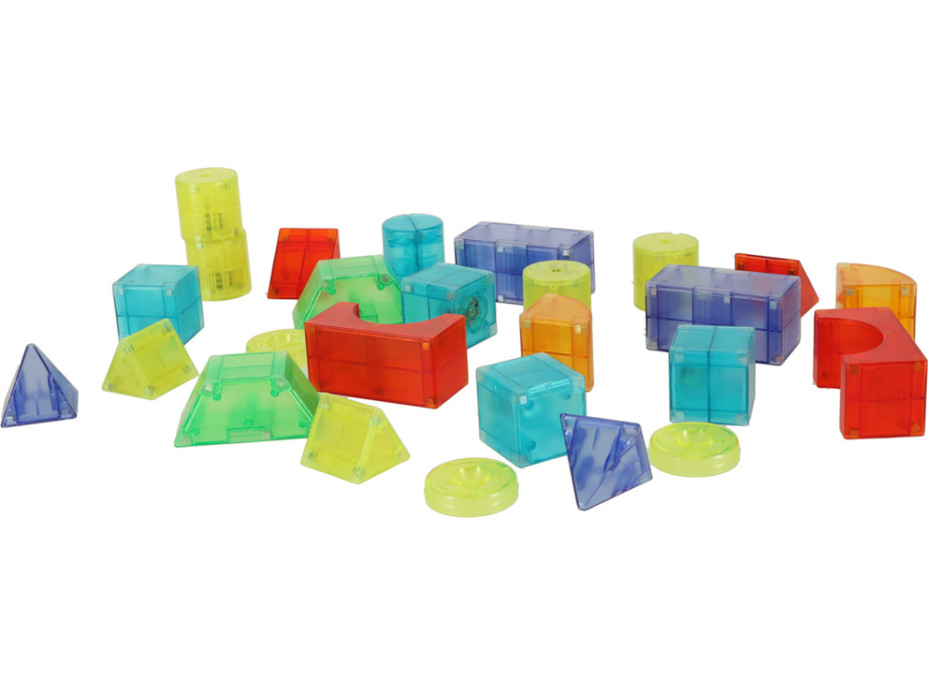 Svietiaca LED magnetická 3D stavebnica - 32 prvkov