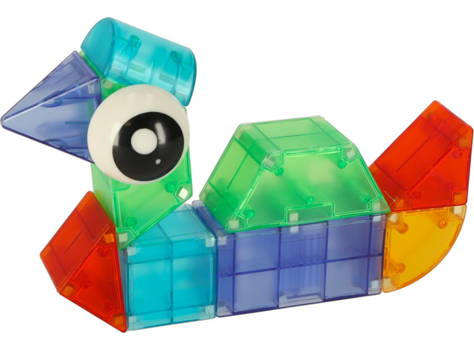 Svietiaca LED magnetická 3D stavebnica - 64 prvkov