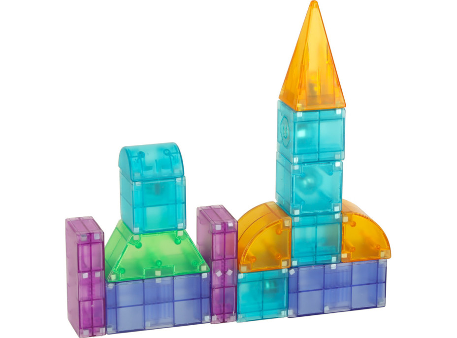 Svietiaca LED magnetická 3D stavebnica - 64 prvkov