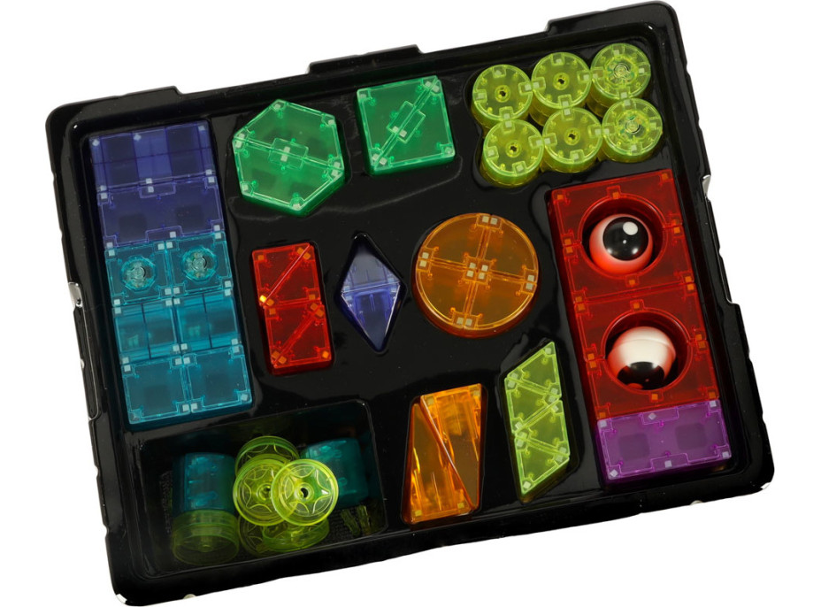 Svietiaca LED magnetická 3D stavebnica - 64 prvkov