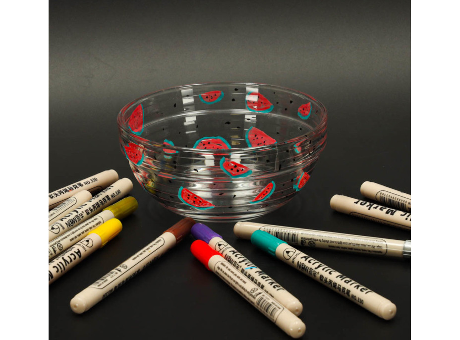 Akrylové vodeodolné DIY popisovače - 12 ks