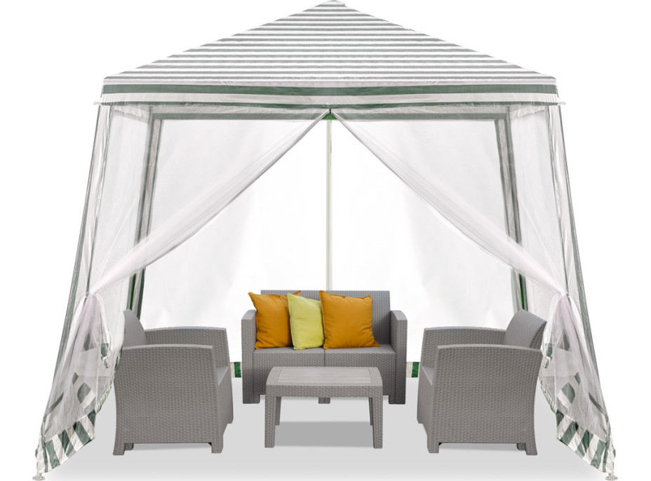 Záhradný altánok s moskytiérou 3x3 m - biely