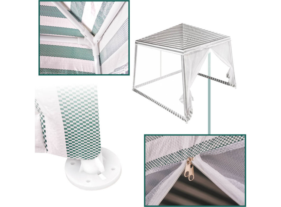 Záhradný altánok s moskytiérou 3x3 m - biely