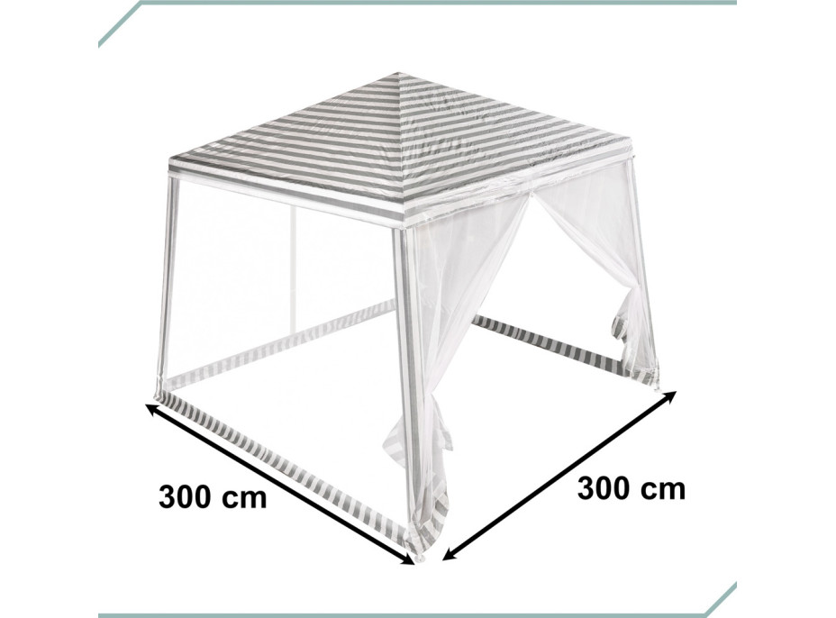 Záhradný altánok s moskytiérou 3x3 m - biely