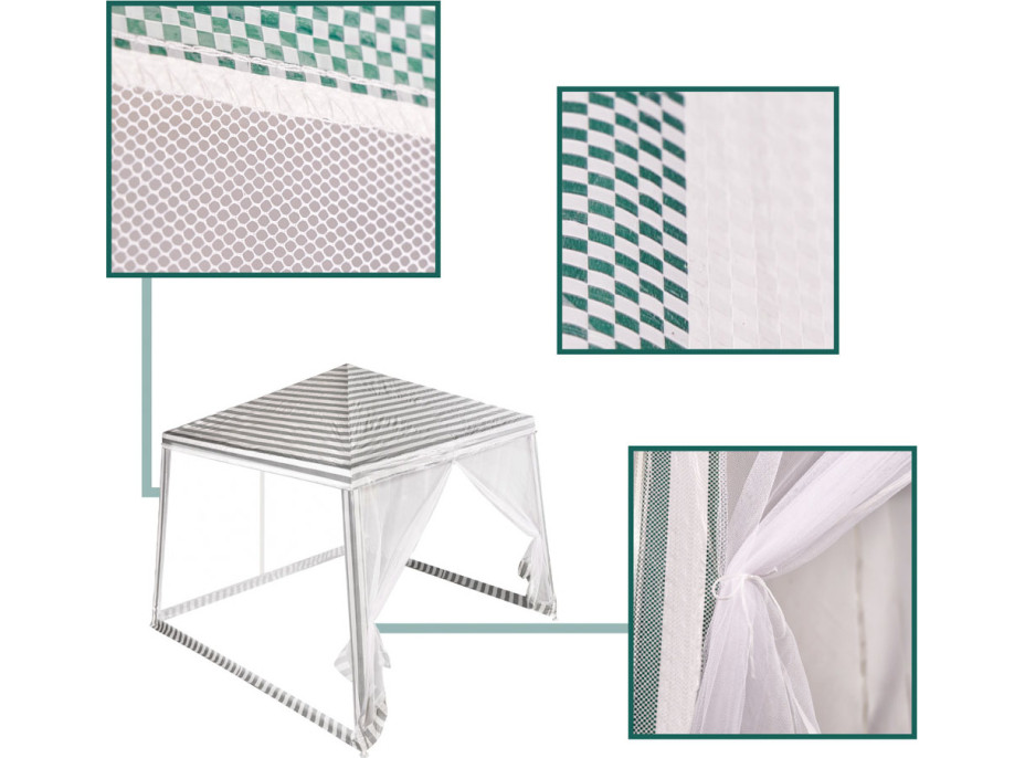 Záhradný altánok s moskytiérou 3x3 m - biely