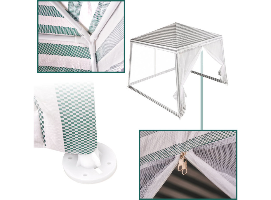 Záhradný altánok s moskytiérou 3x3 m - biely