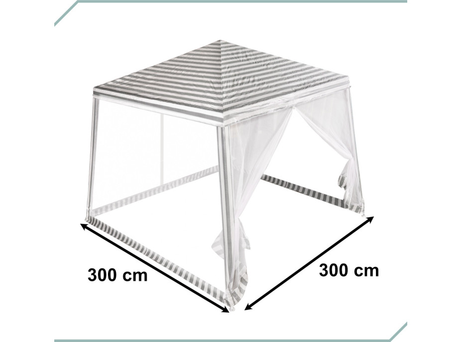 Záhradný altánok s moskytiérou 3x3 m - biely