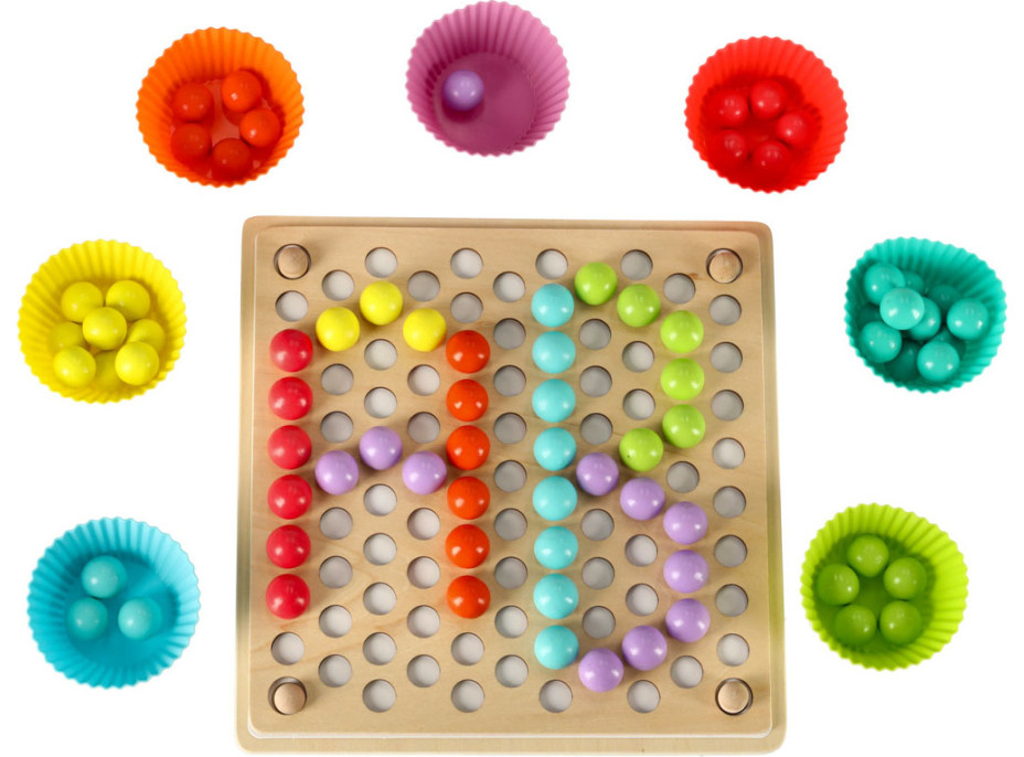 Vzdelávacie Montessori guličková mozaika - 77 prvkov