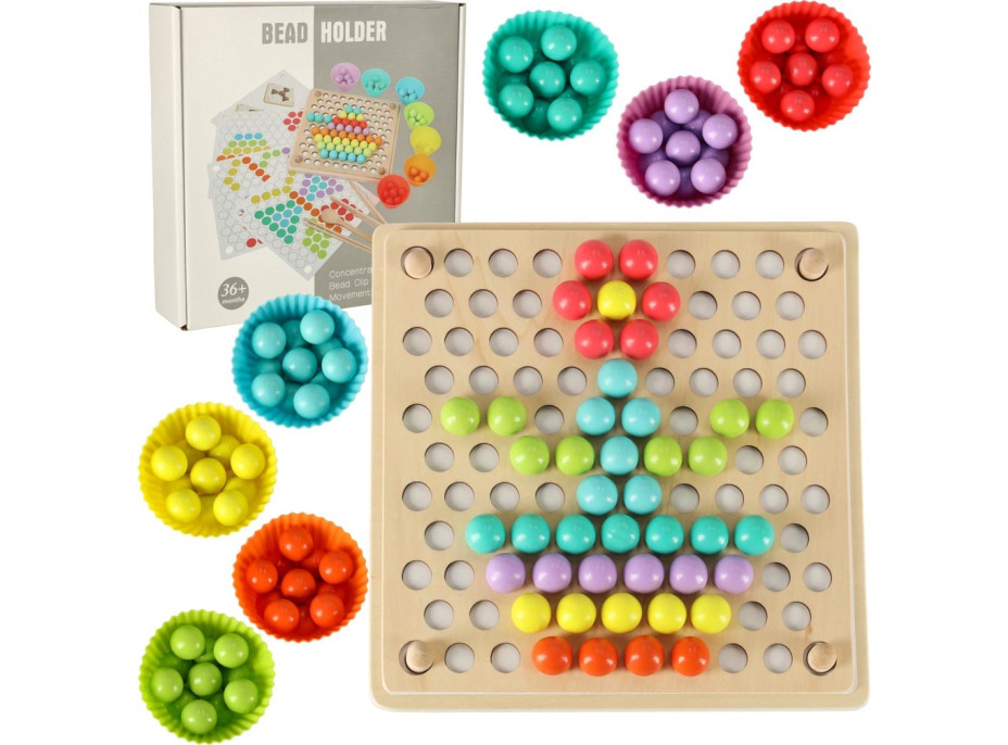 Vzdelávacie Montessori guličková mozaika - 77 prvkov