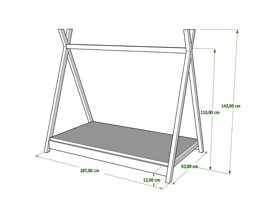 Detská posteľ TEEPEE SAM - 180x80 cm