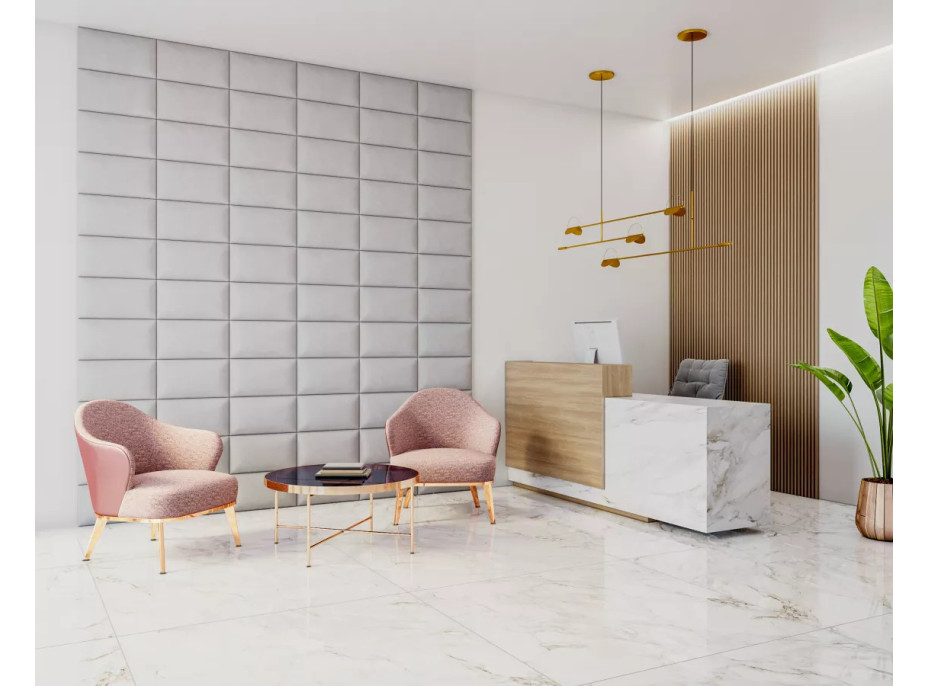 Čalúnený panel na stenu TRINITY - 45x25 cm, tyrkysový