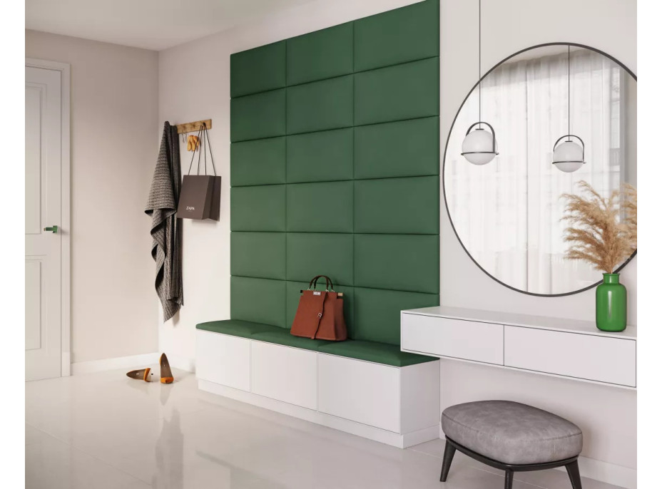 Čalúnený panel na stenu TRINITY - 45x25 cm, mätový