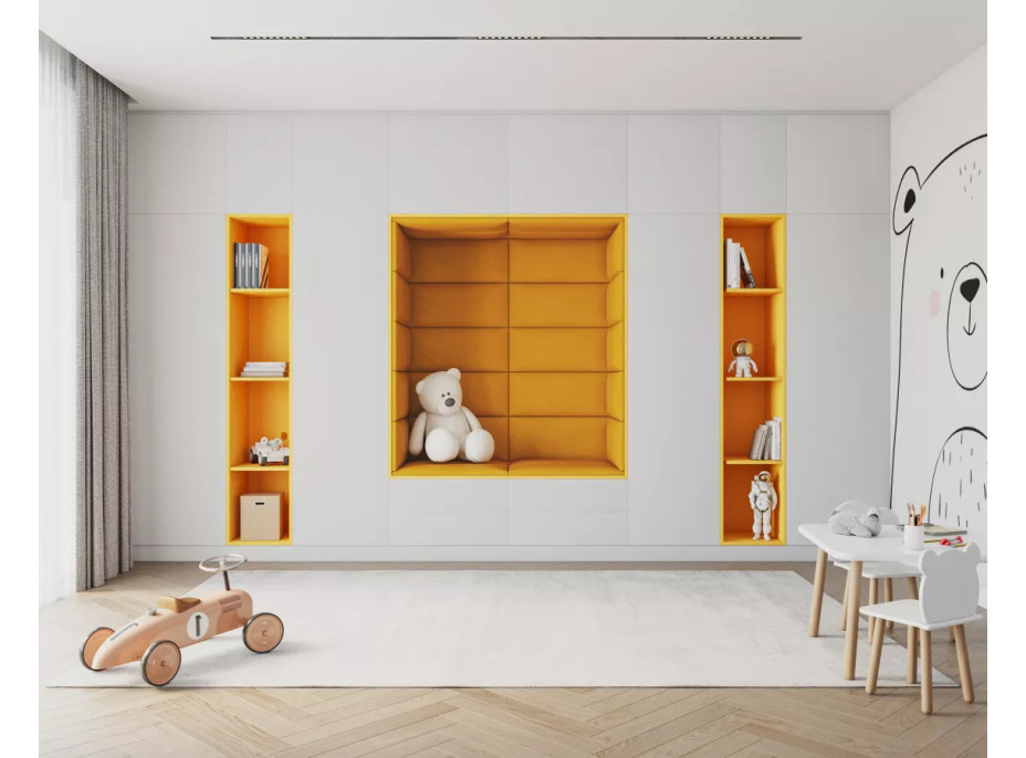 Čalúnený panel na stenu TRINITY - 45x25 cm, mätový