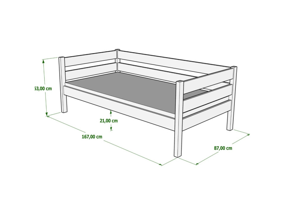 Detská posteľ z masívu KARAS 2 - 160x80 cm