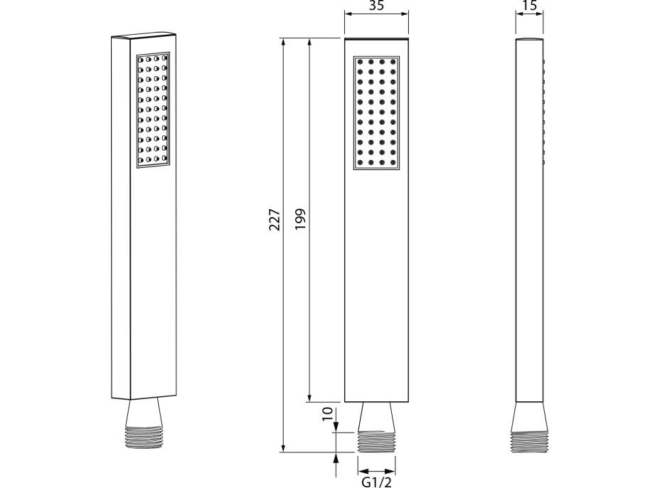 Sapho Ručná sprcha, 200mm, gun metal DO381