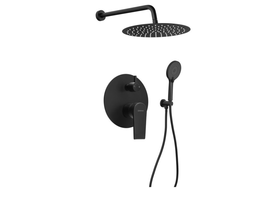 Sapho KAI podomietkový sprchový set s pákovou batériou, otočný prepínač, 2 výstupy, čierna mat KA43/15-03