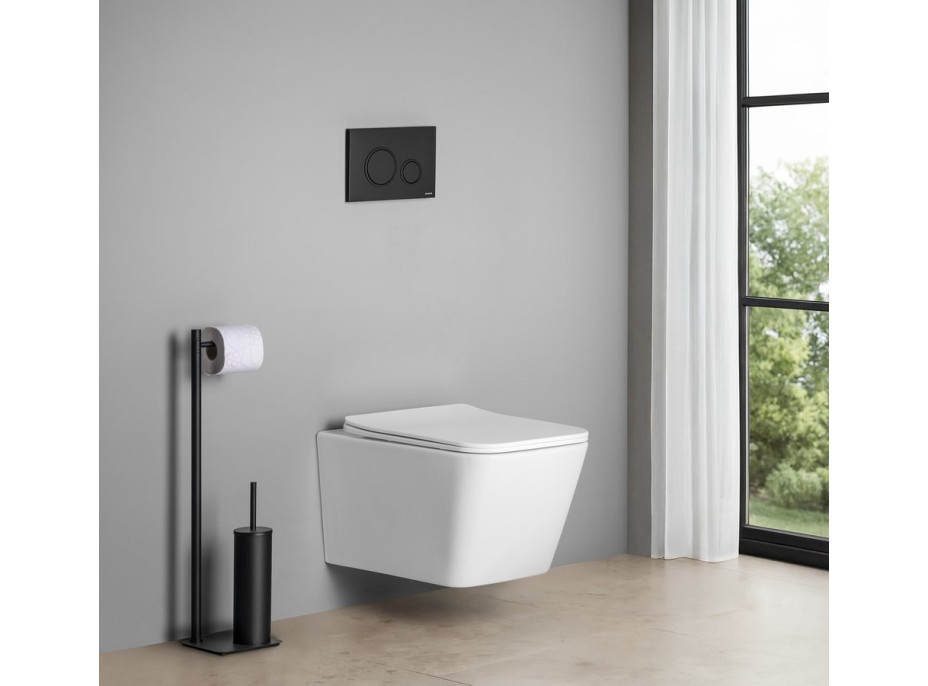 Sapho PORTO závesná WC misa, Vortex Rimless, 35, 5x52cm, biela PZ102V