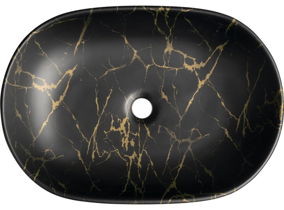 Sapho CALEO keramické umývadlo na dosku, 60x42cm, portoro mramor CA590PT