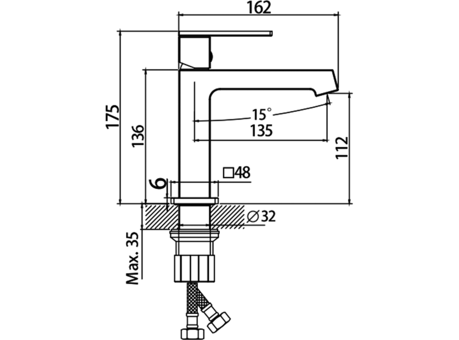 Sapho KRONY stojanková umývadlová batéria, zlato mat GJ002GB