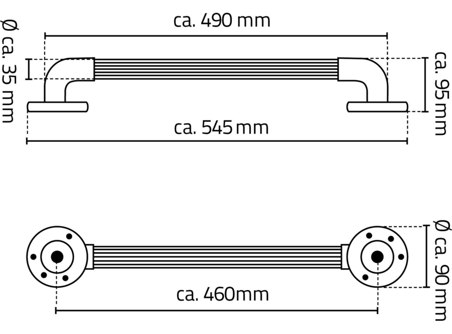 Ridder Pevnostné madlo plastové, 450mm, čierna A1014510