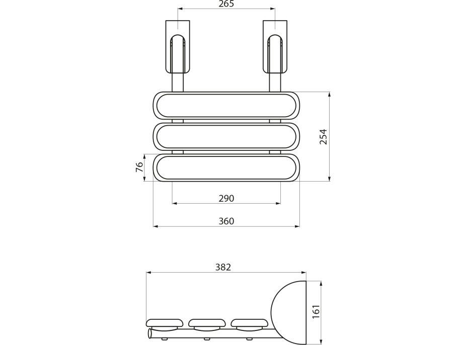 Ridder HANDICAP sklopné sedátko do sprchového kúta, 36x25cm, čierna A140110