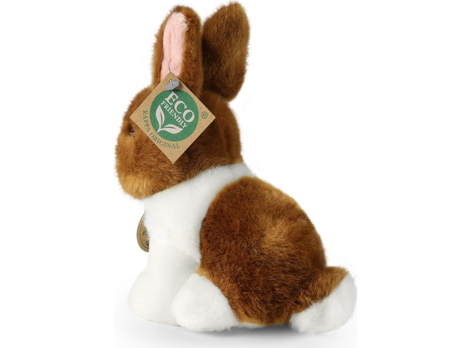 Rappa Plyšový králik bielo-hnedý sediaci 16 cm ECO-FRIENDLY