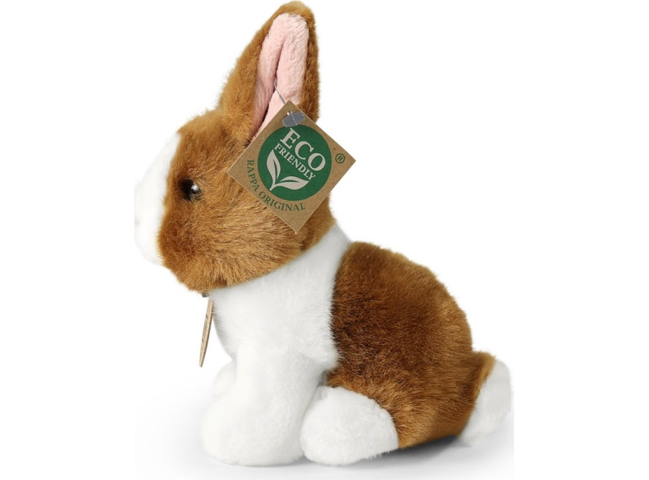 Rappa Plyšový králik bielo-hnedý sediaci 16 cm ECO-FRIENDLY