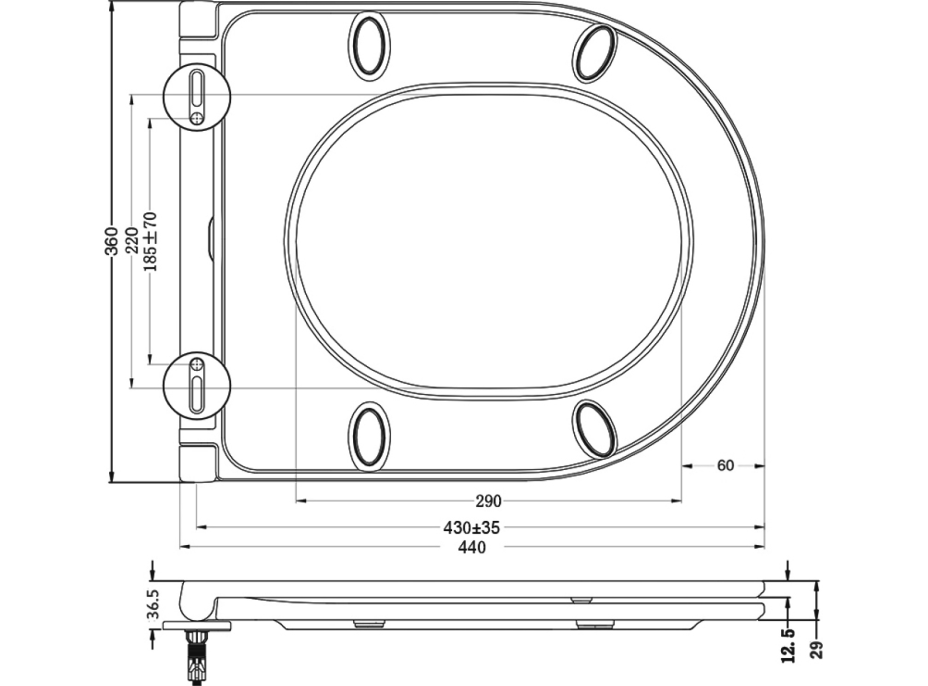 Sapho PACO WC sedátko, SLIM, Soft Close, Easy Take, biela PCS1013