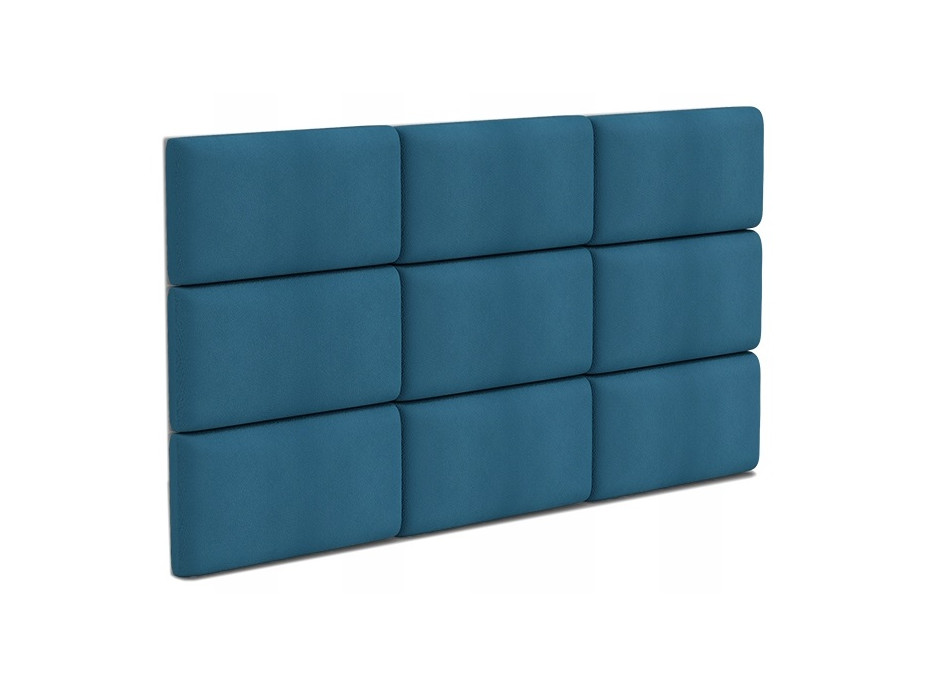 Čalúnený panel na stenu TRINITY - 45x25 cm, tyrkysový