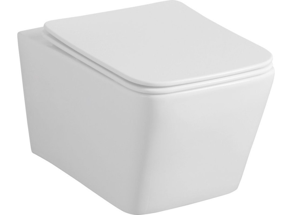 Sapho PORTO závesná WC misa, Vortex Rimless, 35, 5x52cm, biela PZ102V