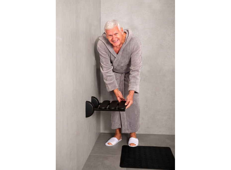 Ridder HANDICAP sklopné sedátko do sprchového kúta, 36x25cm, čierna A140110